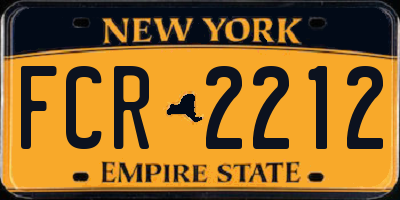 NY license plate FCR2212