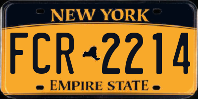 NY license plate FCR2214