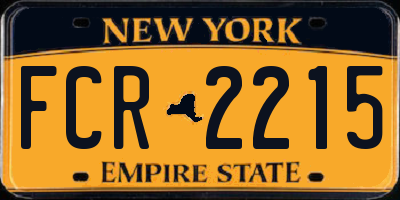 NY license plate FCR2215