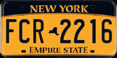 NY license plate FCR2216