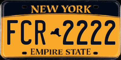NY license plate FCR2222