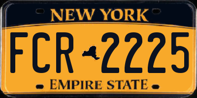 NY license plate FCR2225