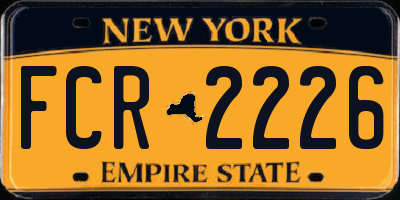 NY license plate FCR2226