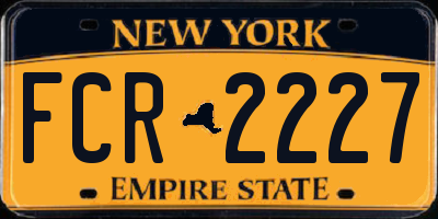 NY license plate FCR2227
