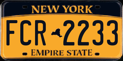 NY license plate FCR2233