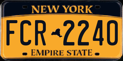 NY license plate FCR2240