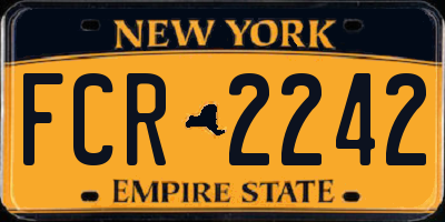 NY license plate FCR2242