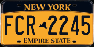 NY license plate FCR2245