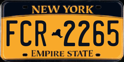 NY license plate FCR2265