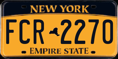 NY license plate FCR2270