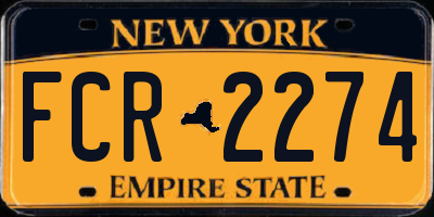 NY license plate FCR2274