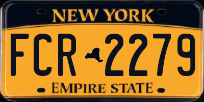 NY license plate FCR2279