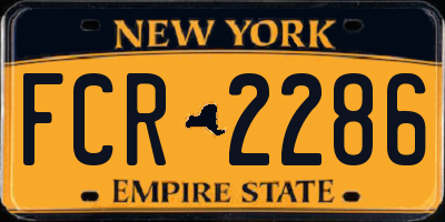 NY license plate FCR2286