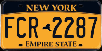 NY license plate FCR2287