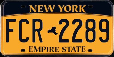 NY license plate FCR2289