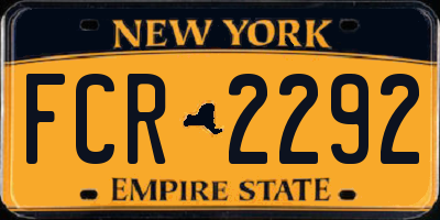 NY license plate FCR2292
