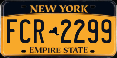 NY license plate FCR2299
