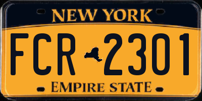 NY license plate FCR2301