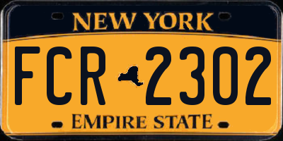 NY license plate FCR2302