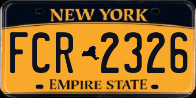 NY license plate FCR2326