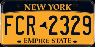 NY license plate FCR2329
