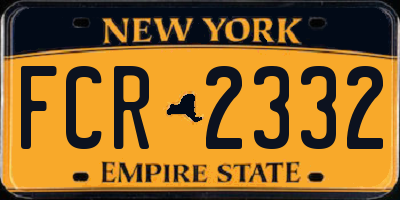 NY license plate FCR2332