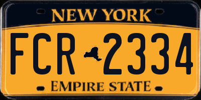 NY license plate FCR2334