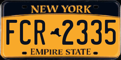 NY license plate FCR2335
