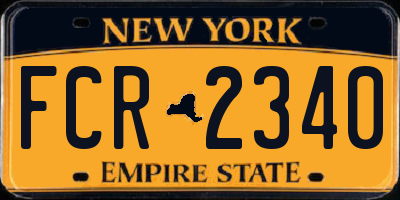 NY license plate FCR2340