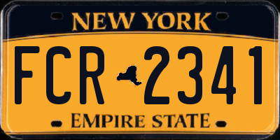 NY license plate FCR2341