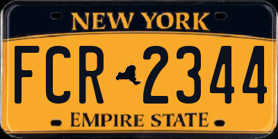 NY license plate FCR2344