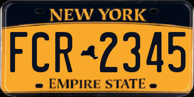 NY license plate FCR2345