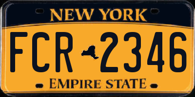 NY license plate FCR2346