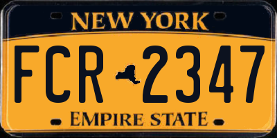 NY license plate FCR2347