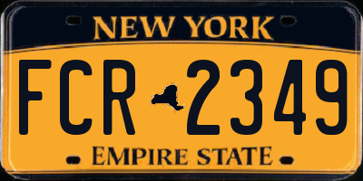 NY license plate FCR2349