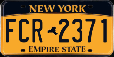 NY license plate FCR2371