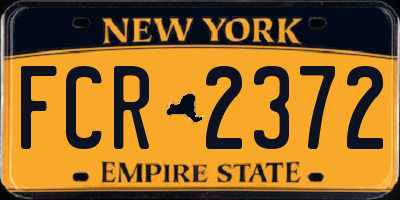 NY license plate FCR2372