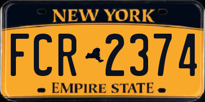 NY license plate FCR2374