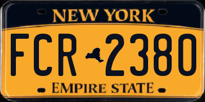 NY license plate FCR2380