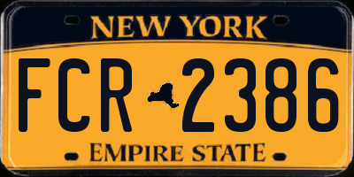 NY license plate FCR2386
