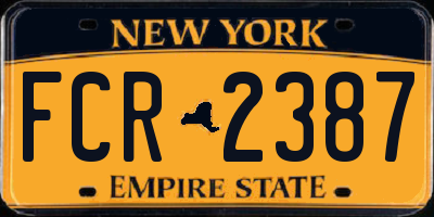 NY license plate FCR2387