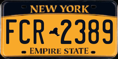 NY license plate FCR2389