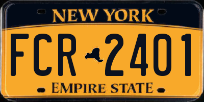 NY license plate FCR2401