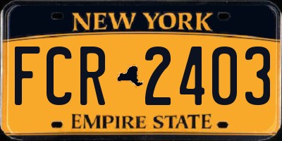 NY license plate FCR2403