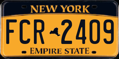 NY license plate FCR2409