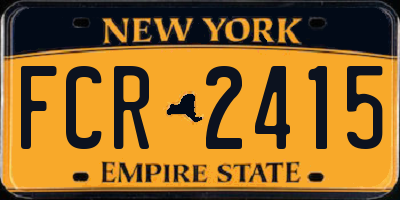 NY license plate FCR2415