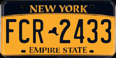 NY license plate FCR2433