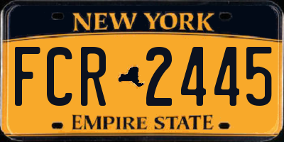 NY license plate FCR2445