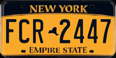 NY license plate FCR2447