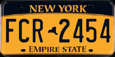 NY license plate FCR2454